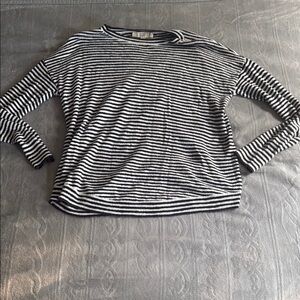 LOFT Black and White Striped Sweater